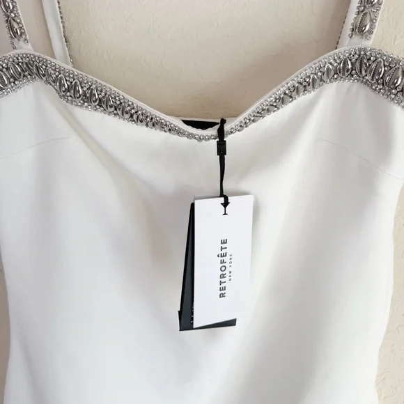 Retrofete Regina Shell White Mini Dress Size Medium - Picture 4 of 9